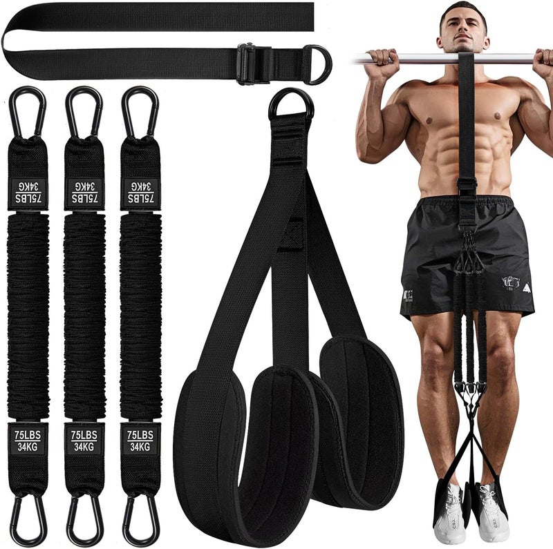 HPYGN Two Foots Pull Up Assistance Bands, Heavy Duty Resistance Band for Pull Up Bar, Adjustable Weight/Size with Fabric Feet/Knee Rest, Bands for Pull Up Assist for Strength Training, Pull Up - Image 1